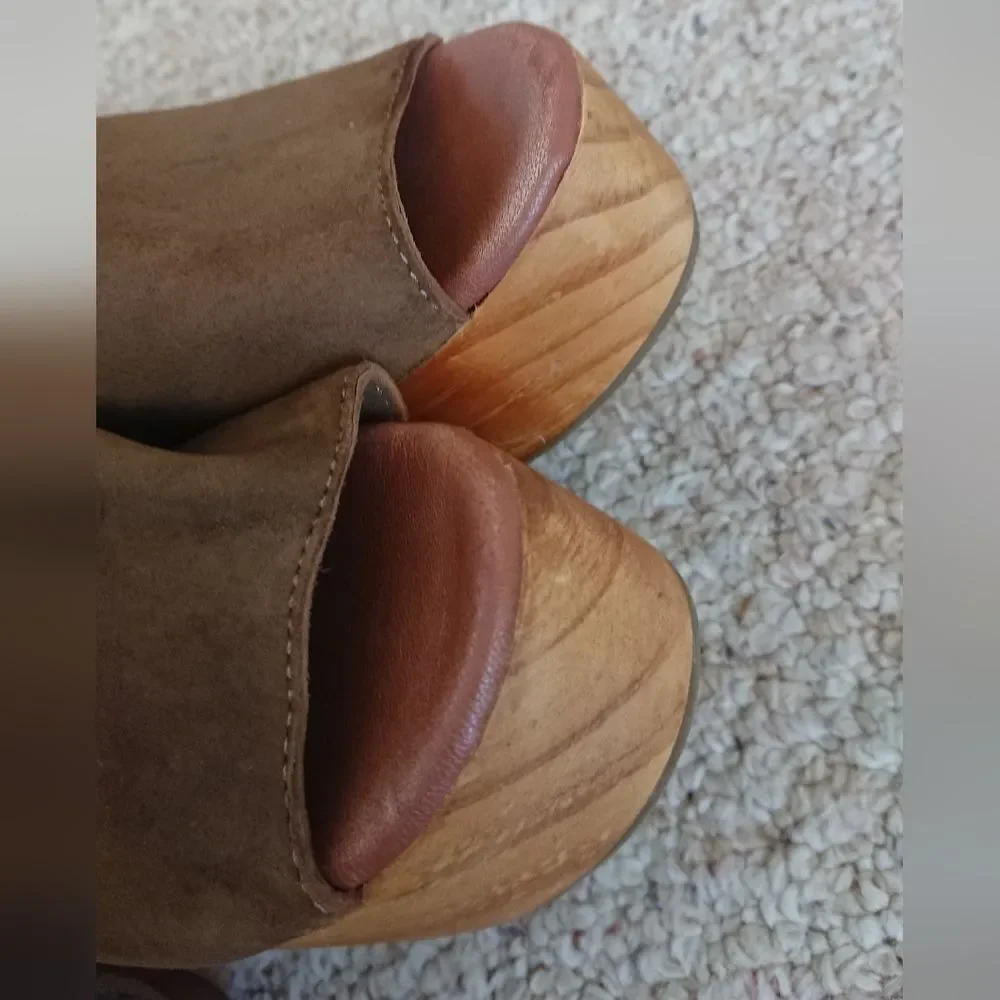 Free People Touch the Sky Clog in Taupe size 36.5
